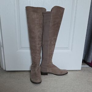 Stuart Weitzman 5050 Bold Tan Suede Over the Knee Boots